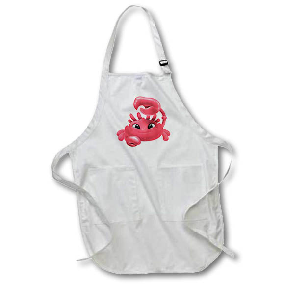 Apron - Cute Red Happy Face Crab Illustration Cute Illustrations