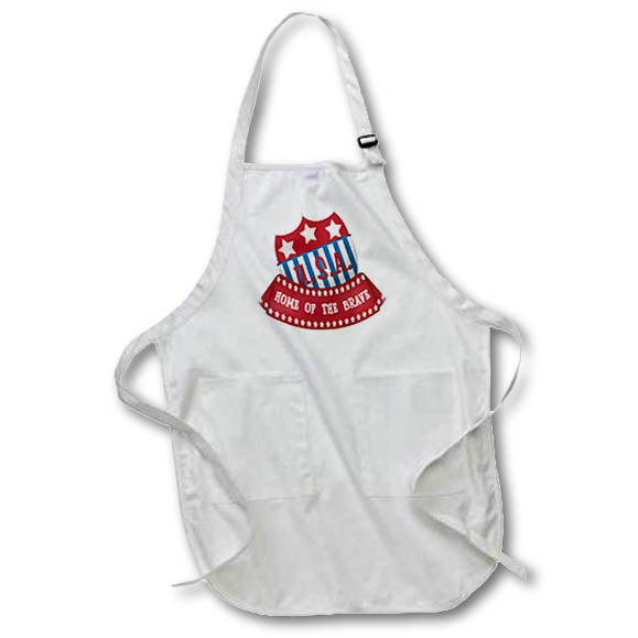 Apron - Home Of The Brave USA Stars and Stripes Illustration Cute Illustrations