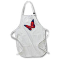 Apron - Cute Red and Dark Blue Butterfly Illustration Cute Illustrations