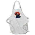 Apron - Red Haired Glamour Girl Valentine With Bears Illustration Cute Illustrations