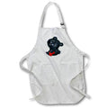 Apron - Cute Black Bear With Red Heart Illustration Cute Illustrations