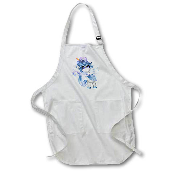 Apron - Cute Glamour Blue and Purple Unicorn Illustration Cute Illustrations