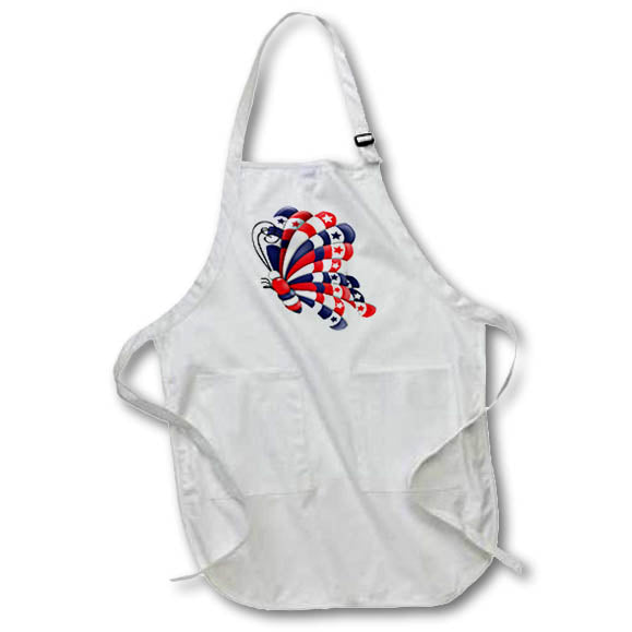 Apron - Red, White, and Blue, Stars and Stripes Butterfly Illustration Cute Illustrations