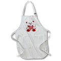 Apron - Cute Red and White Happy Birthday Bear Illustration Cute Illustrations