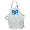 Apron - Cute White and Blue Snowman With A Heart Illustration Cute Illustrations
