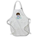 Apron - Cute Brunette Girl Painting Easter Eggs Illustration Cute Illustrations