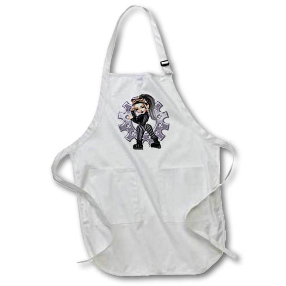 Apron - Dark Haired Glamour Steampunk Girl Illustration Cute Illustrations