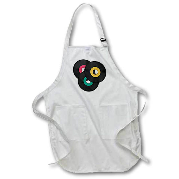 Apron - Three Image Of Vinyl Records Illustration Cute Illustrations