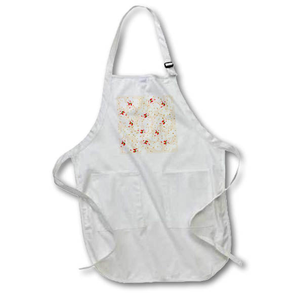 Apron - Christmas pattern of a snowman, candy, bow tie, snow. Pink background Alexis Design - Pattern Christmas New Year