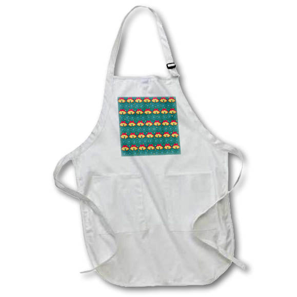 Apron - Christmas pattern of yellow bells, blue snowflakes on green Alexis Design - Pattern Christmas New Year