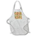 Apron - Christmas floral pattern of red and green colors on yellow background Alexis Design - Pattern Christmas New Year