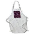 Apron - Christmas pattern of yellow and dark purple snowflakes on purple Alexis Design - Pattern Christmas New Year
