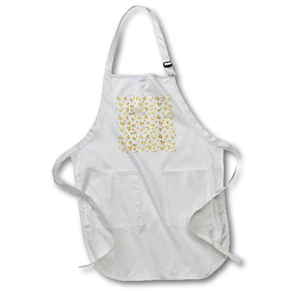 Apron - Christmas pattern of golden yellow holly leaves and berries on white Alexis Design - Holidays Christmas Gold-Yellow
