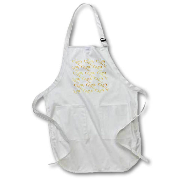 Apron - Christmas pattern of large yellow holly leaves and berries on white Alexis Design - Holidays Christmas Gold-Yellow
