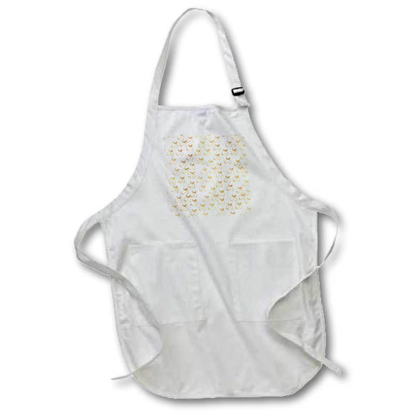 Apron - Christmas pattern of large yellow bells, bows on white background Alexis Design - Holidays Christmas Gold-Yellow