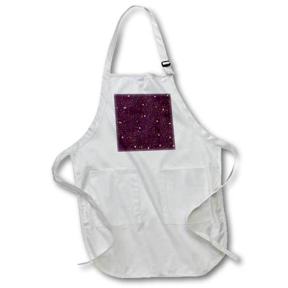 Apron - Pattern of white stars, yellow splashes on purple background Alexis Design - Pattern Stars
