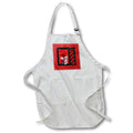 Apron - Image of 2022 Linked, Stack of Book, Cap, Diploma on Top, Stars, Red Graduation Design