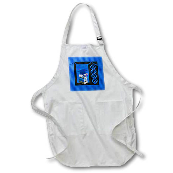 Apron - Image of Blue, 2022 Linked , Books, Cap Diploma on Top, Stars Graduation Design