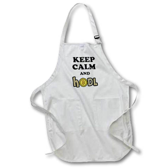 Apron - Cute Funny Keep Calm and HODL Bitcoin Crypto Cryptocurrency Crypto