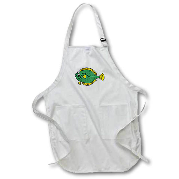 Apron - Cute Funny Flounder Fish Fishing Cartoon Animals