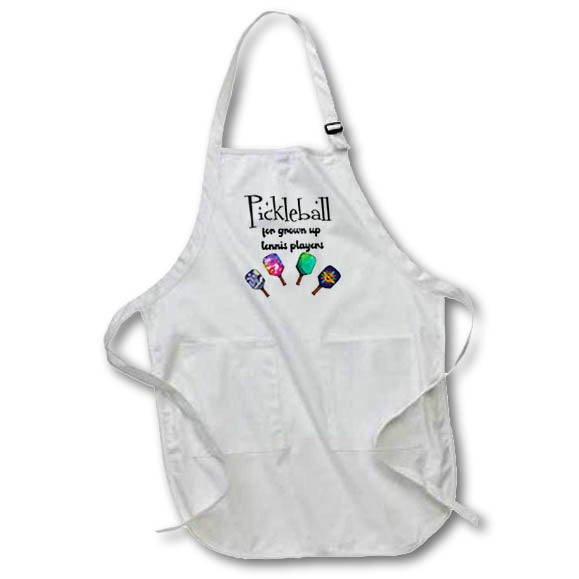 Apron - Funny Pickleball for Grown up Tennis Players Sports Cartoon Paddles Sports and Hobbies