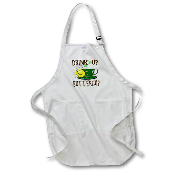 Apron - Image of Words Drink Up Buttercup – Coffee
