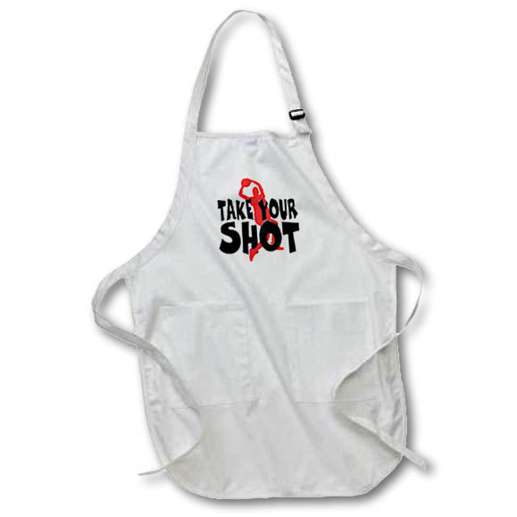 Apron - Image of Words Take Your Shot With Basketball Player – Motivational Sayings