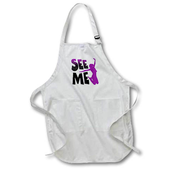 Apron - Image of Words See Me With Leaping Woman – Sass