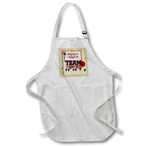 Apron - Image of Thanks Coach, Team Spirit, Footall, Helmet, Flags, Stars Sports Design