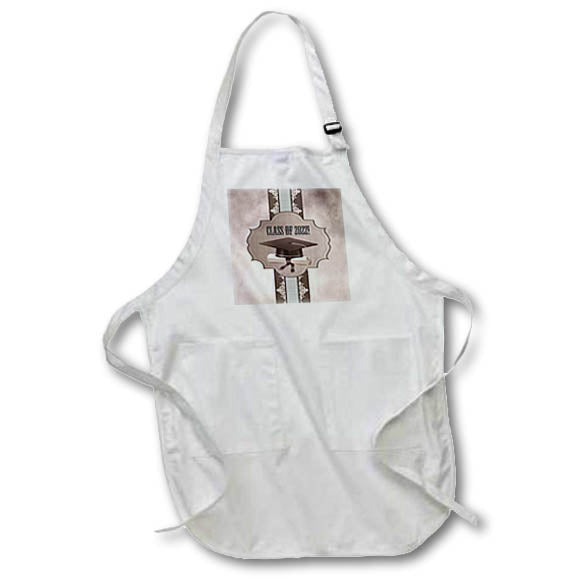Apron - Image of Class of 2022, Graduation Cap, Diploma, Tag, Ribbon, Sepia Graduation Design