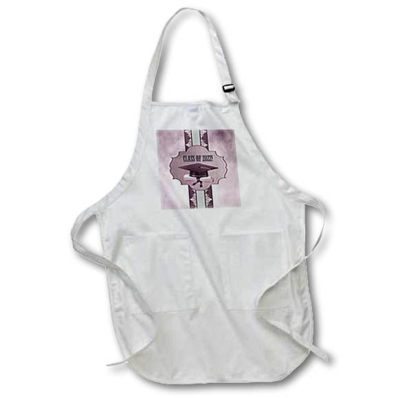 Apron - Image of Class of 2022, Graduation Cap, Diploma, Tag, Ribbon, Red Graduation Design