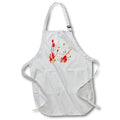 Apron - Image of Fun Red And Orange Paint Splatter On White lens Art by Florene - Abstract Geometric