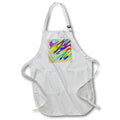 Apron - Image of Splashes Of Blue Yellow Aqua And Purple Paint lens Art by Florene - Abstract Geometric