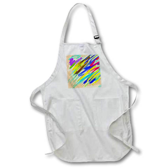 Apron - Image of Splashes Of Blue Yellow Aqua And Purple Paint lens Art by Florene - Abstract Geometric