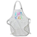 Apron - Iomage Of Six Painted Boxes In Shades Of Aqua Orange Blue Fuschia lens Art by Florene - Abstract Geometric