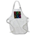 Apron - Image of Painting Of Black Lines On Red Green Blue And Fuchsia Boxes lens Art by Florene - Abstract Geometric