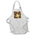 Apron - Image of Geometric Metallic Painted Gold And Bronze Rectangles lens Art by Florene - Abstract Geometric