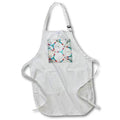 Apron - Image of White Circles With Aqua And Red Rims Mandala Pattern lens Art by Florene - Mandala Designs
