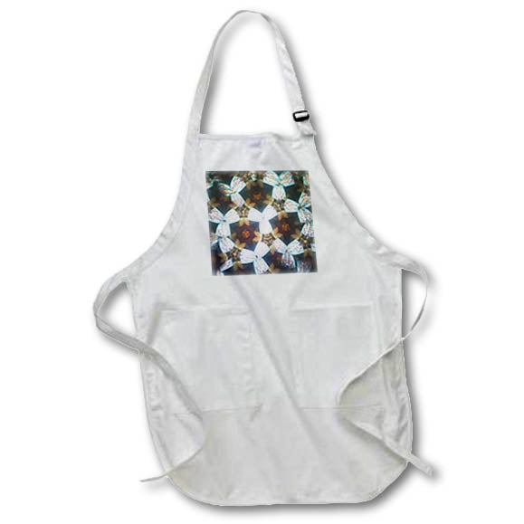 Apron - Image of White Circles With Brown And Maroon Mandala Pattern lens Art by Florene - Mandala Designs