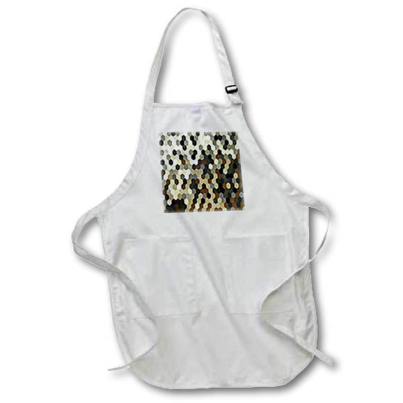 Apron - Honeycomb Pattern In Neutral Earth Tones Hexagon Painting Acrylic Painting - Abstract Geometry