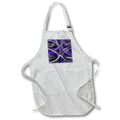 Apron - Eighties Violet Blue On Grey Abstract Strip Pattern Acrylic Painting - Abstract Strips