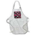 Apron - Eighties Rose Pink On Grey Abstract Strip Pattern Acrylic Painting - Abstract Strips