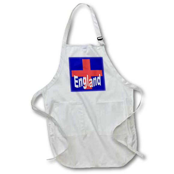 Apron - Red Cross Of St George and England Text In White Vector Art- England Banner