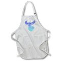 Apron - Rising From The Ashes Artistic Phoenix Aqua Blue Ombre On White Vector Art - Phoenix