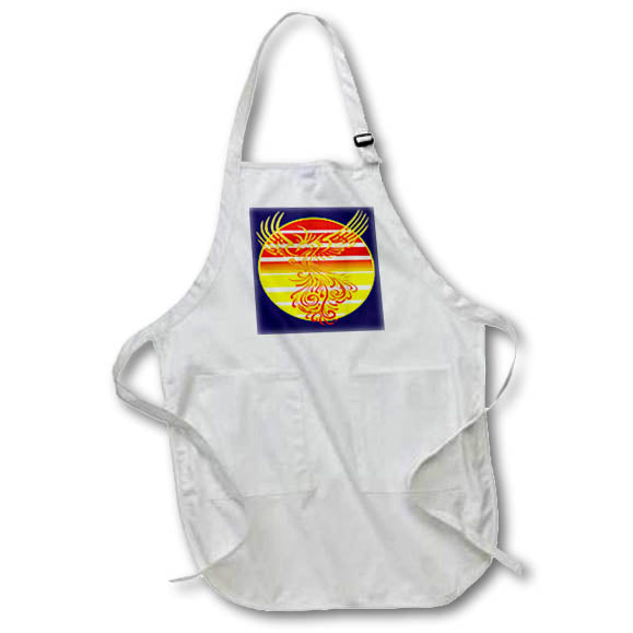 Apron - Arising Anew Phoenix and Retro Sunrise Vector Art - Phoenix