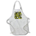 Apron - Black Lines Create Irregular Shapes Dirty Yellow Accent Abstract Vector Art - Abstract Art Pattern