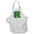 Apron - Black Lines Create Irregular Shapes Green Accent Abstract Vector Art - Abstract Art Pattern