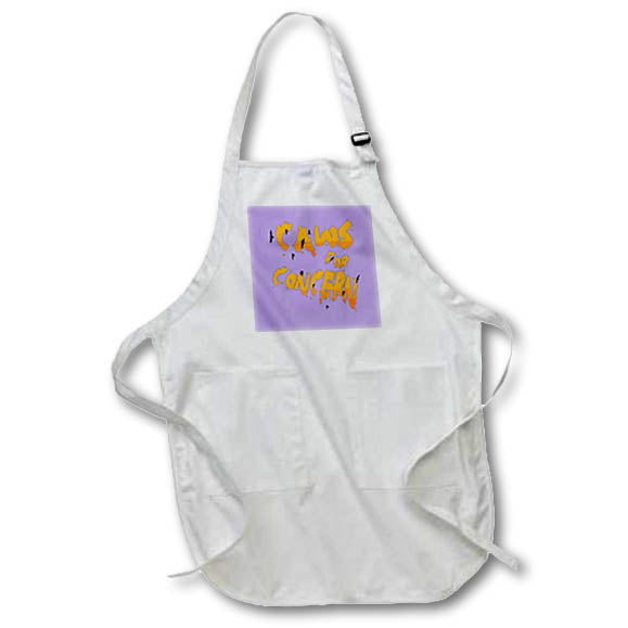 Apron - Halloween Unkindness of Ravens Caws For Concern Orange Text Vector Art - Halloween Ravens