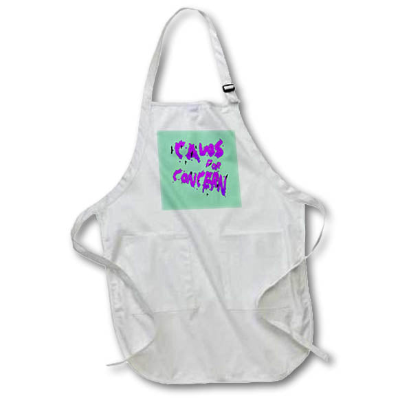 Apron - Halloween Unkindness of Ravens Caws For Concern Purple Text Vector Art - Halloween Ravens