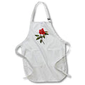 Apron - Artistic Single Stem Red Rose Arylic Painting - Red Rose